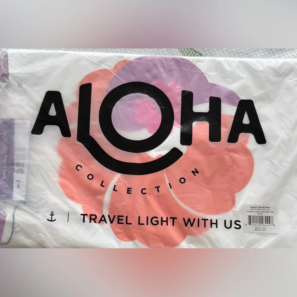 BNWT - ALOHA COLLECTION/HAWAIIAN AIRLINES LEI PUALANI REVERSIBLE TOTE 🌺✈️